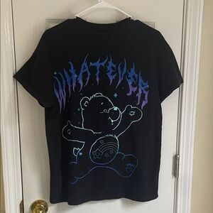 Care Bears Black Grunge Goth Tee with Logo